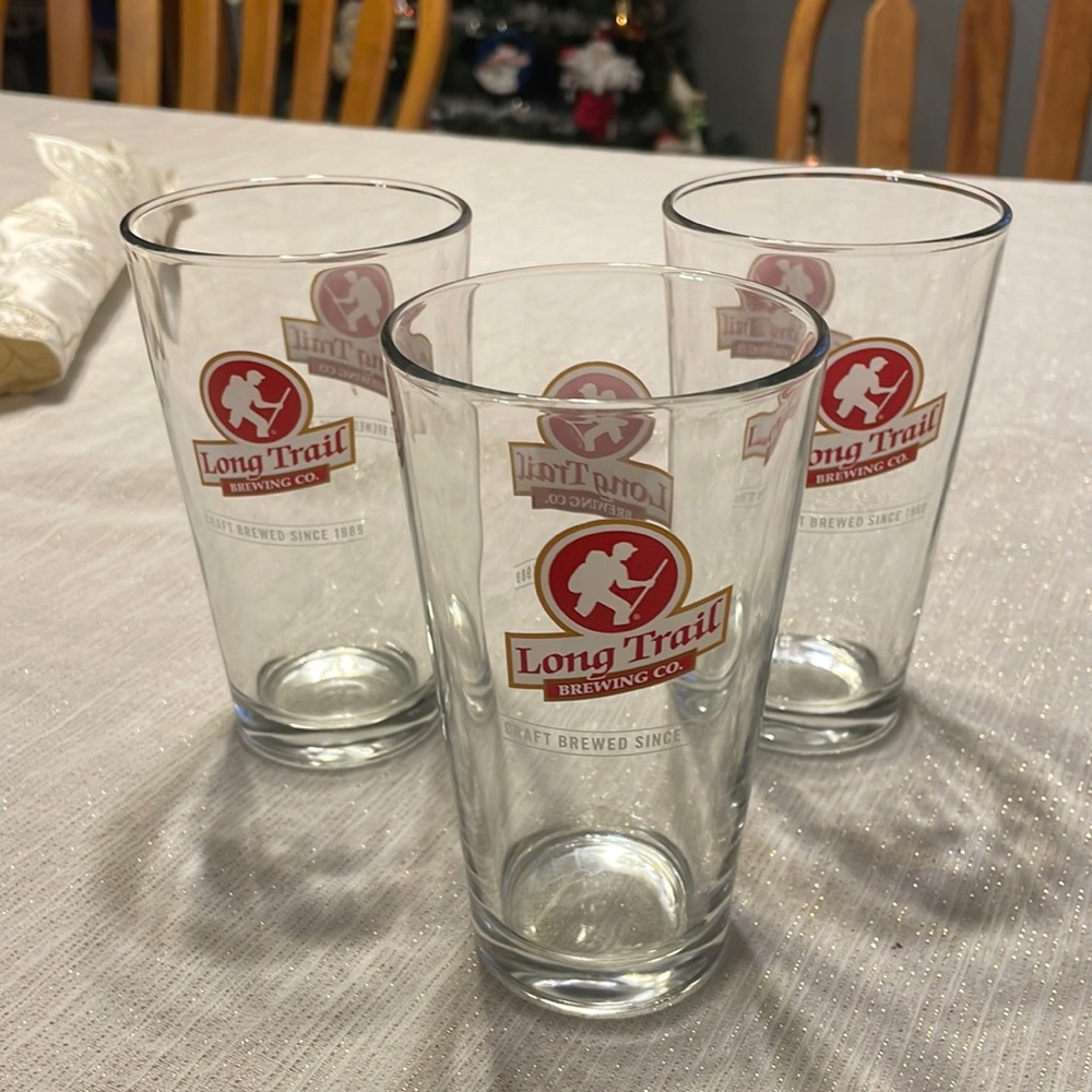 3 piece set  Long Trail brewing co. beer glasses